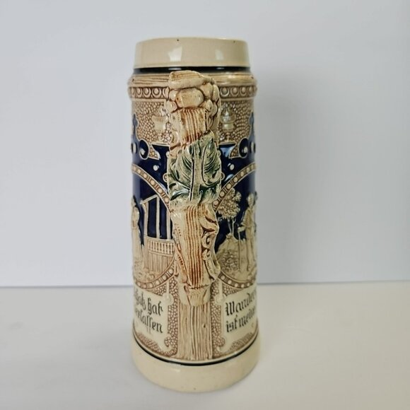 10.5” Vintage Gerz Gerzit 22oz Beer Stein Made In Germany Hand Painted Crafted - Picture 4 of 10